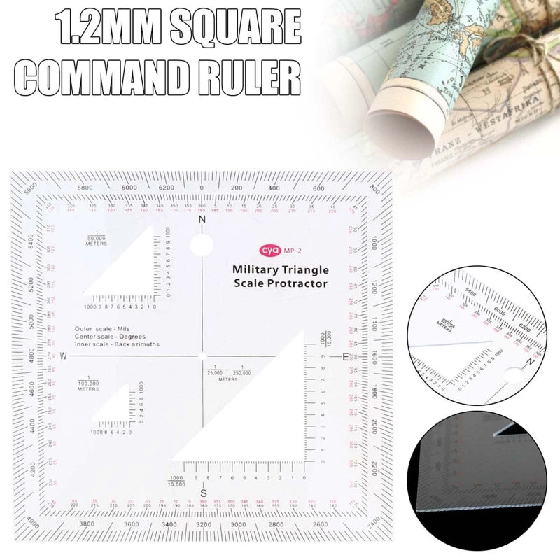 Military MGRS Map Coordinate Scale Protractor | Land Navigation Tool