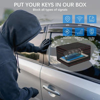 Anti Theft Faraday Box with Bag for Key Fob Cage RFID Faraday Key Fob Protector Radiation-proof Mobile Phone Box Car Keyless
