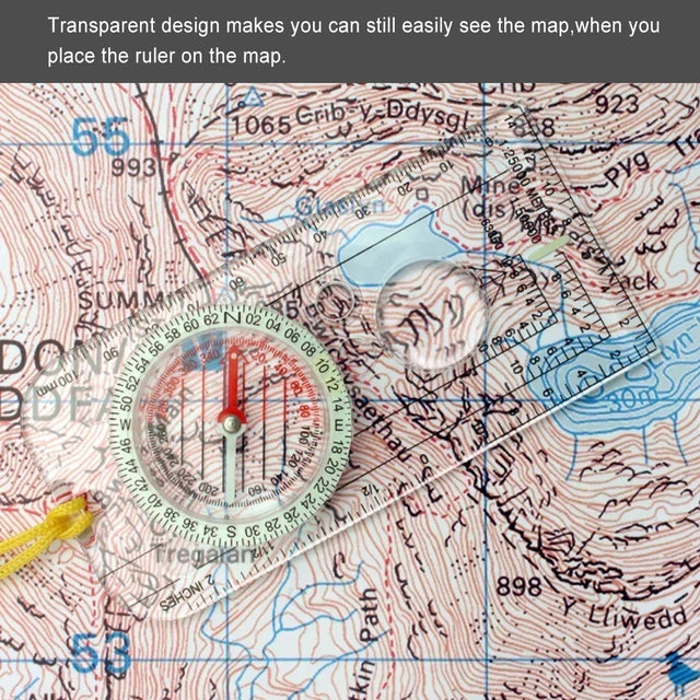 Compass Navigation Map Reading Tool | Outdoor Orienteering Ruler