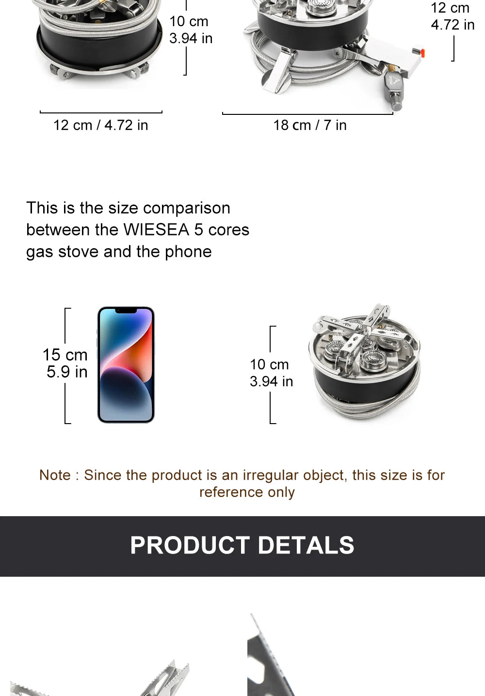 Widesea Camping Tourist Burner 8800W Gas Stove Cookware