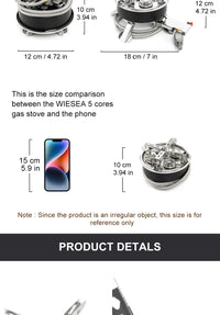 Widesea Camping Tourist Burner 8800W Gas Stove Cookware