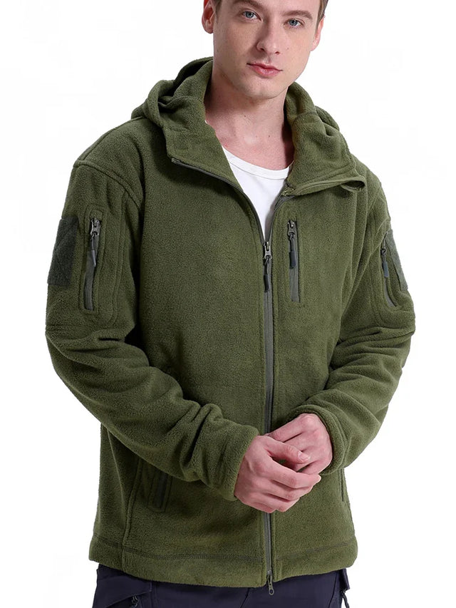 Men’s Tactical Fleece Jacket | Hooded Winter Warm Jacket