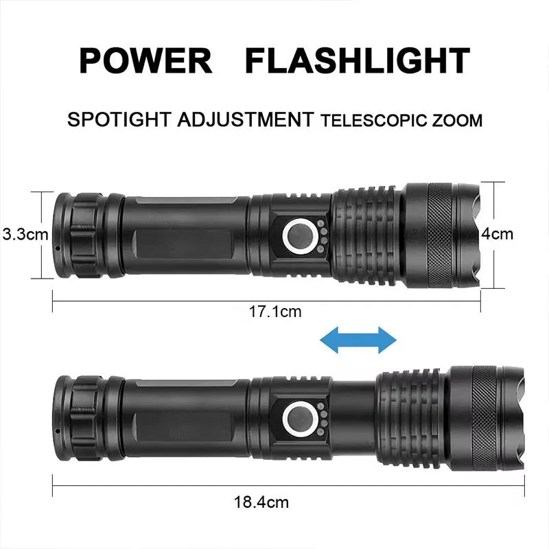 Rechargeable LED Torch | Super Bright Tactical Flashlight