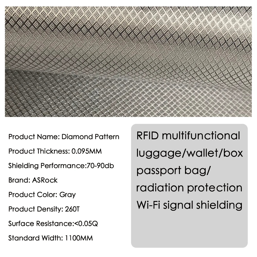 Faraday Fabric RFID Shielding Block WiFi/RF Anti-Radiation Conductive Material Shields Cover For  Bluetooth,Cellphone Signal