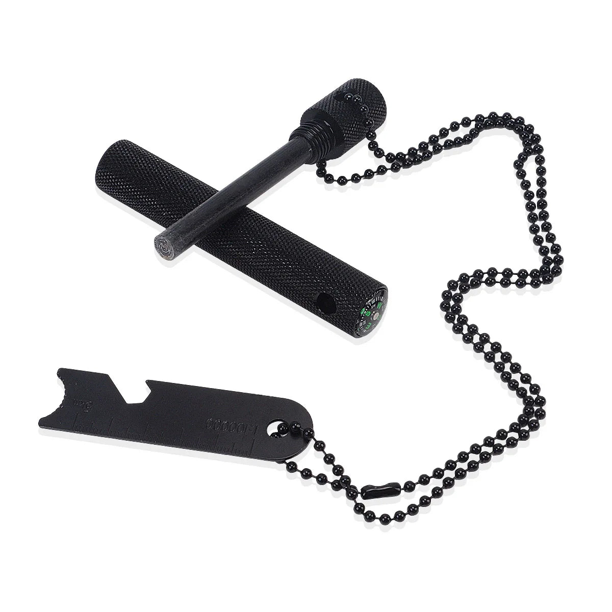 Fire Steel Magnesium Rod | Spark Steel with Chain & Compass