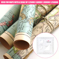 Military Map Navigation Scale Ruler | 1:25K–1:250K Metric