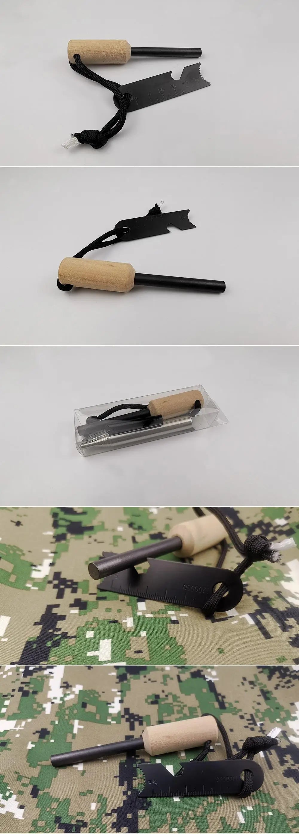 Outdoor Survival Firestarter Kit | Magnesium Ferro Rod with Multi-Tool Striker