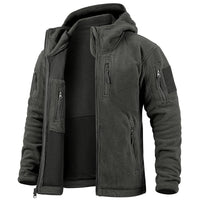 Men’s Tactical Fleece Jacket | Hooded Winter Warm Jacket