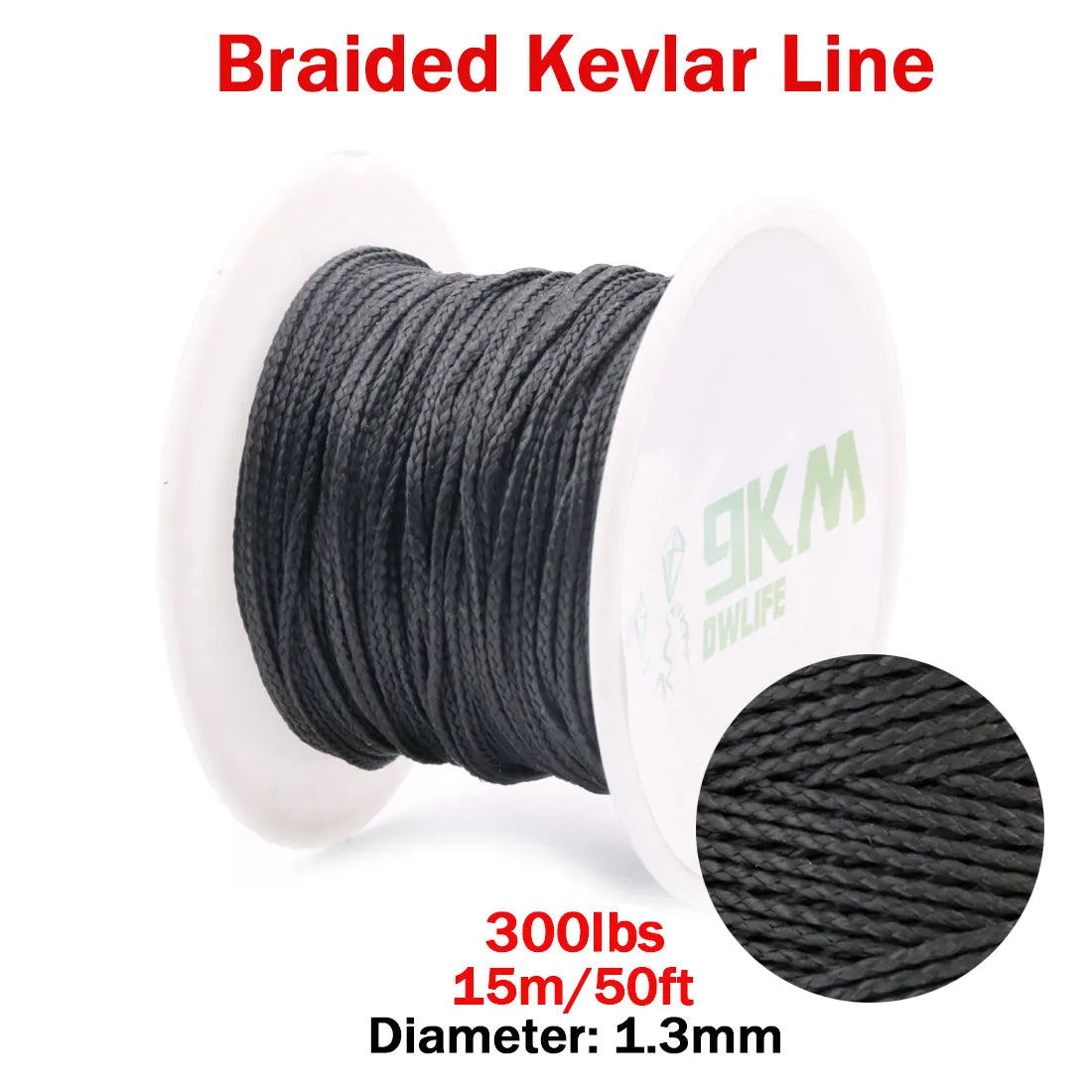 9KM Kevlar Cord |High Strength, Flame-Resistant, Braided Outdoor Line