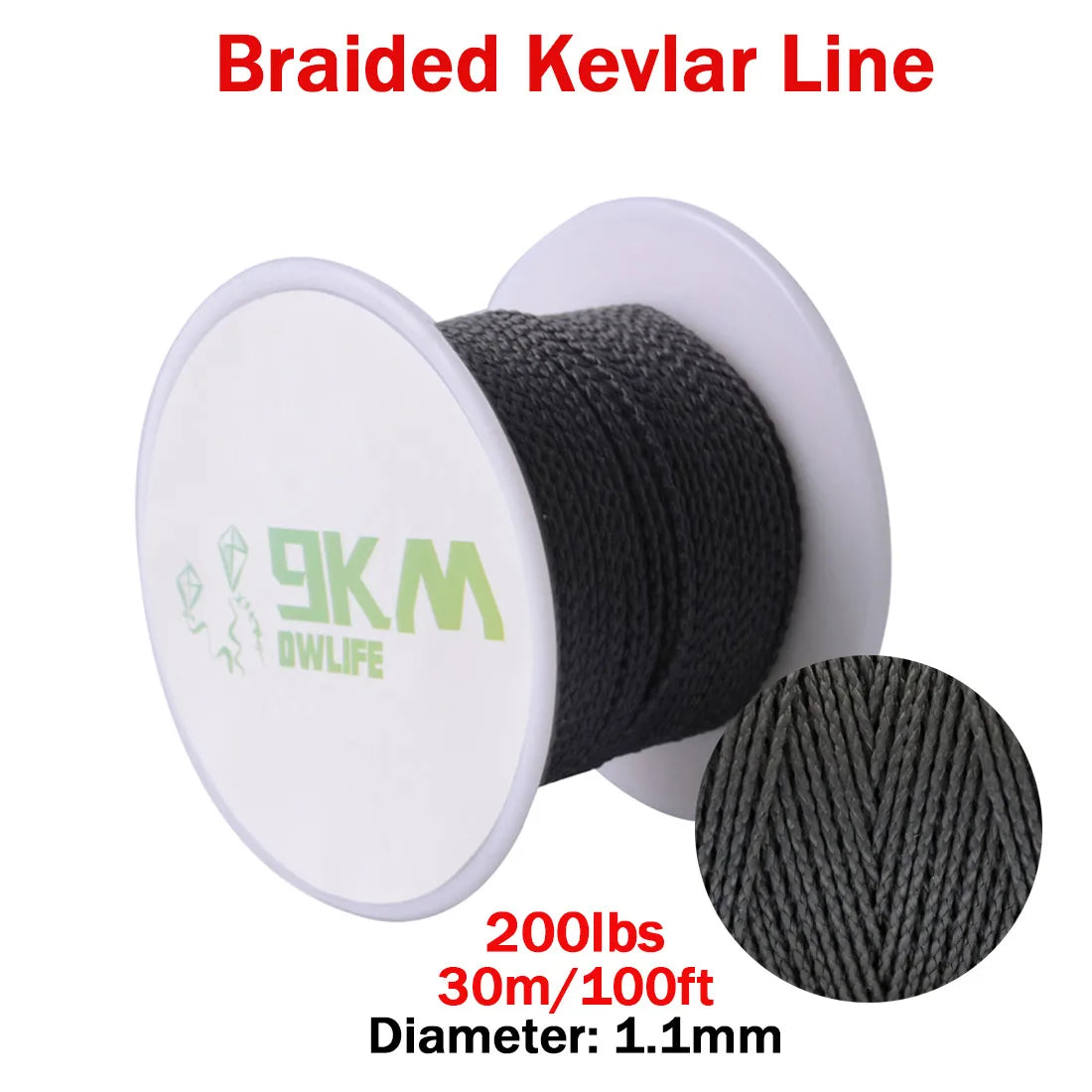 9KM Kevlar Cord |High Strength, Flame-Resistant, Braided Outdoor Line