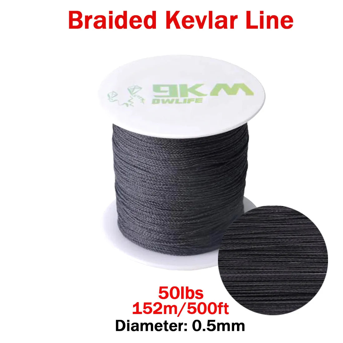 9KM DWLIFE Kevlar Cord | High-Strength Braided Rope