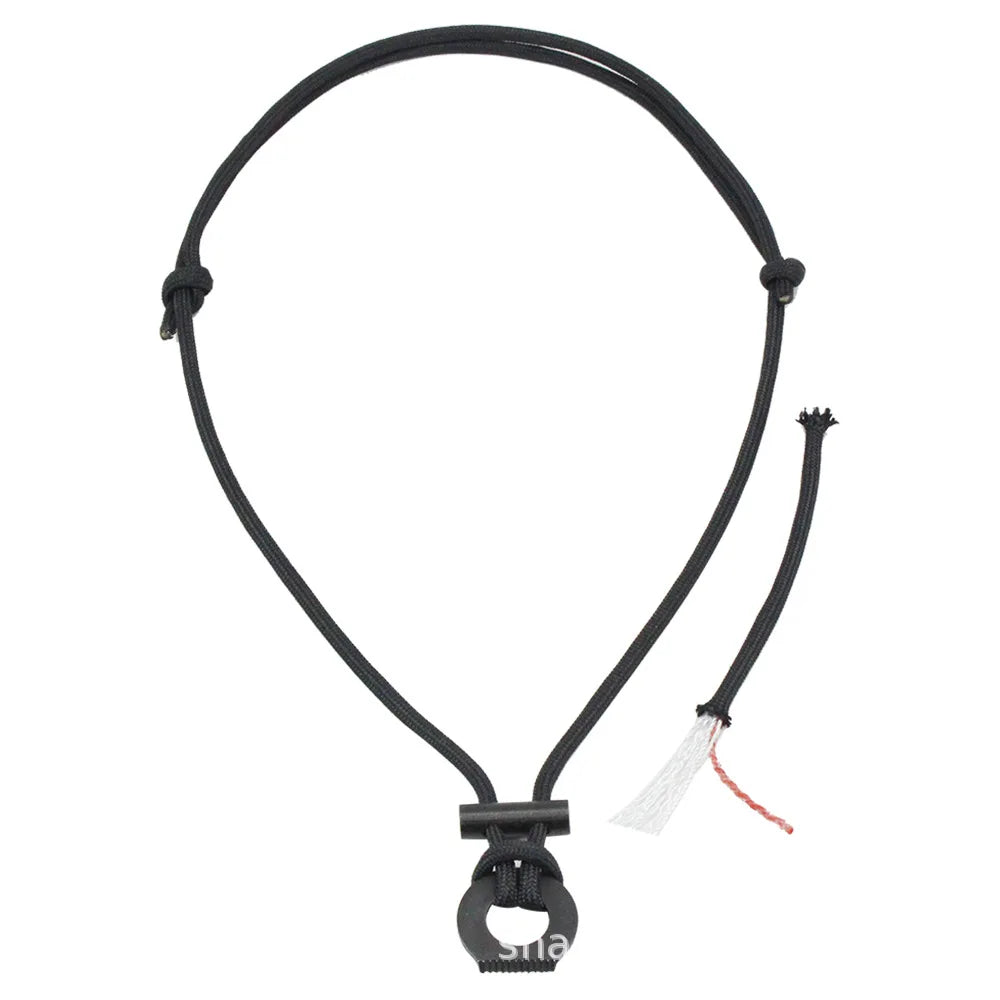 Survival Fire Starter Paracord Necklace | Flint & Steel EDC Tool