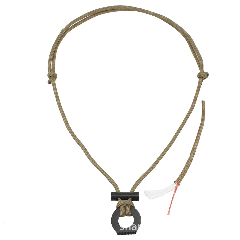 Survival Fire Starter Paracord Necklace | Flint & Steel EDC Tool