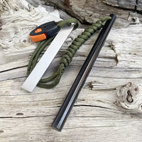 10x150mm Outdoor Flint Magnesium Fire Starter | EDC Survival Kit with Scraper & Whistle