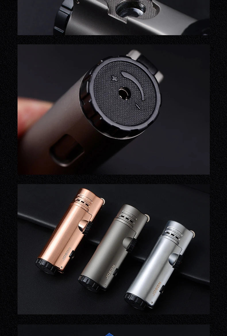 4-Flame Jet Torch Windproof Cigar Lighter | Metal Butane Lighter