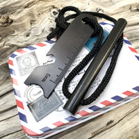 Fire Steel Magnesium Rod | Spark Steel with Chain & Compass