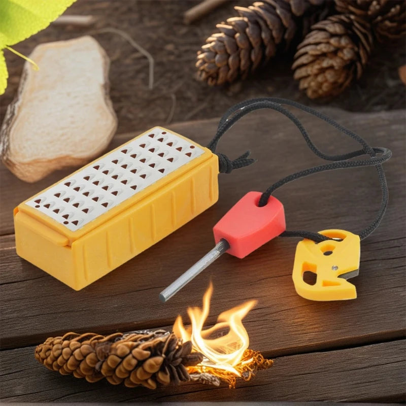 Smith's 50562 Pack Pal Tinder Maker with Fire Starter | Stainless Steel Grater | Outdoor Survival Tool