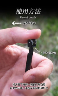 3K Carbon Fiber Handle Outdoor Emergency Survival Camping Roller Flint High Purity Portable Lightweight Fire Stick Equipment