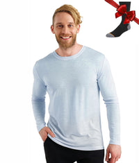 Merino Wool Base Layer Set | Men’s Long Sleeve Thermal Top & Hiking Socks