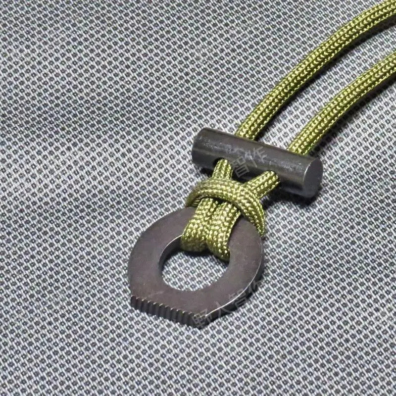 Survival Fire Starter Paracord Necklace | Flint & Steel EDC Tool