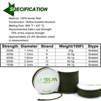 9KM DWLIFE Kevlar Cord | High-Strength Braided Line