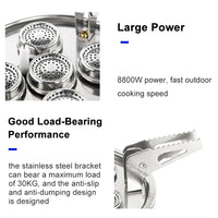 Widesea Camping Tourist Burner 8800W Gas Stove Cookware