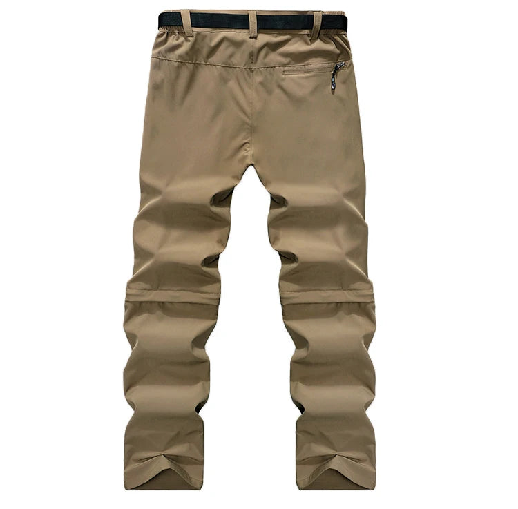 Men's Convertible Cargo Tactical Pants, Water Resistant Outdoor Hiking Pants, Zip Off Lightweight Stretch Work