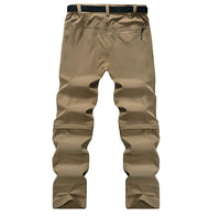 Men's Convertible Cargo Tactical Pants, Water Resistant Outdoor Hiking Pants, Zip Off Lightweight Stretch Work