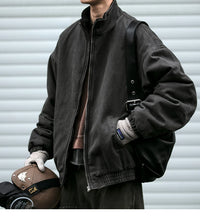 Japanese Vintage MenPolar Wool Jacket Winter High Quality Coat Thick Korean Streetwear Loose Couple Fashionable Male Warm Jacket