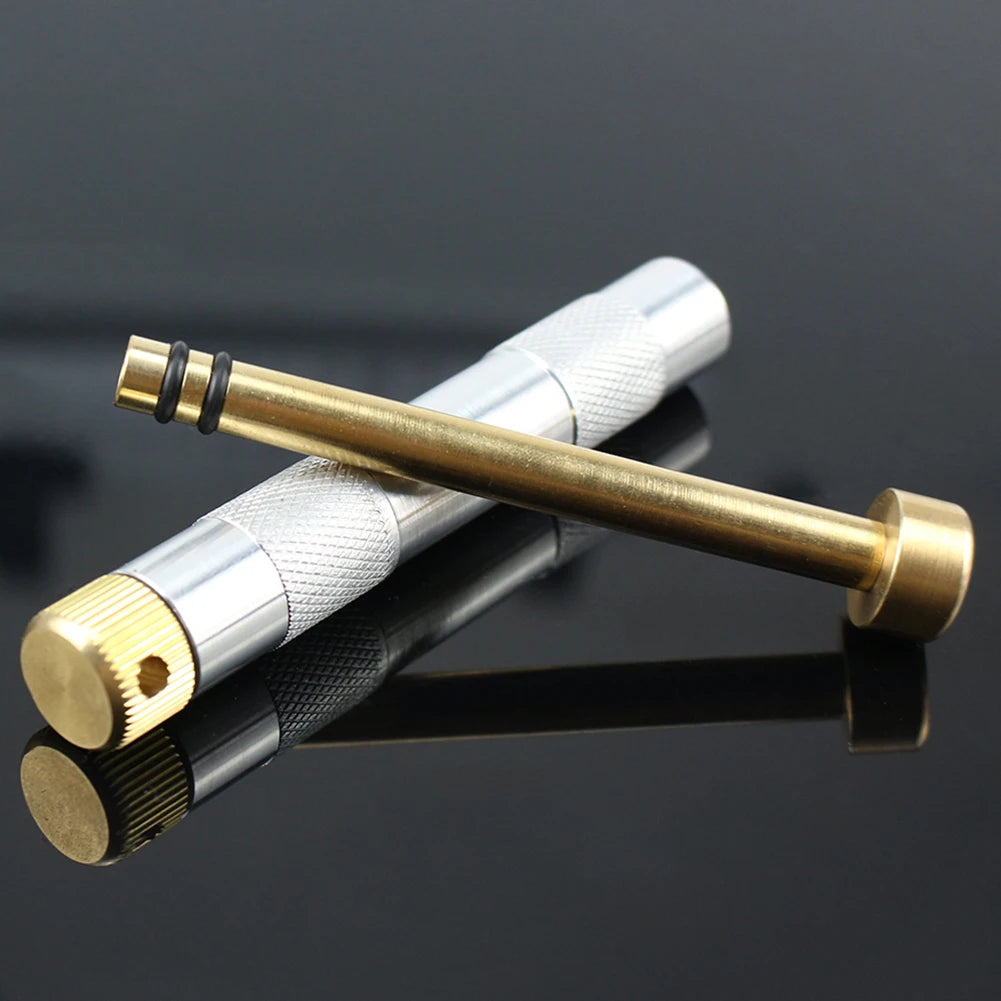 Brass Fire Piston Kit Portable Ignited Piston Firearm Useful Air Compression Fire Tube Survival Tool for Outdoor Travel