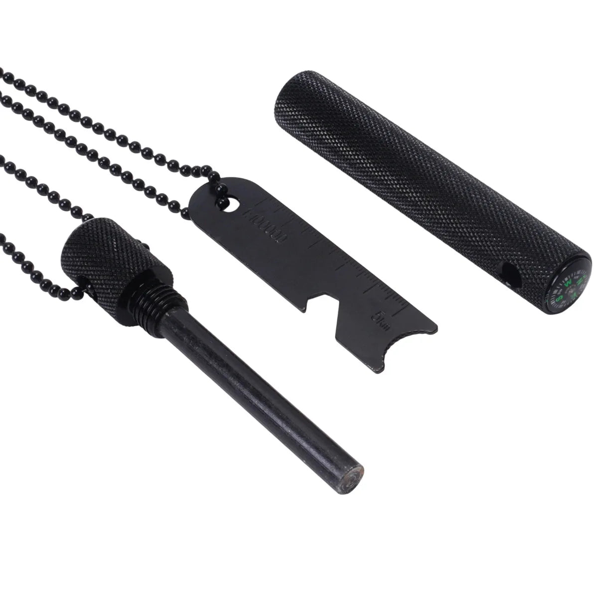 Fire Steel Magnesium Rod | Spark Steel with Chain & Compass