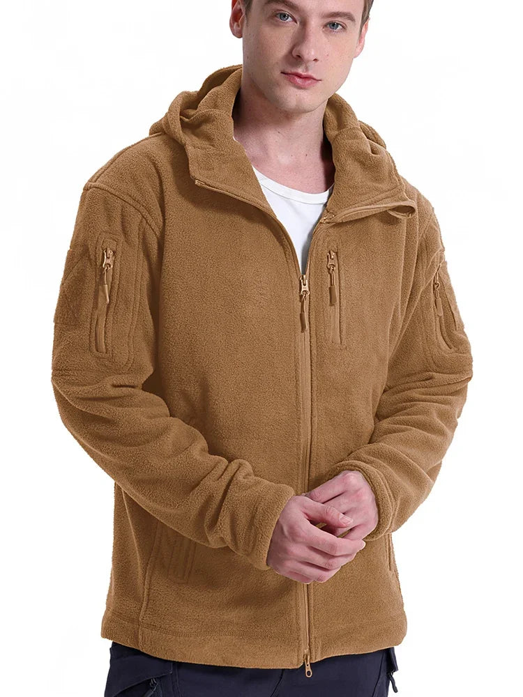 Men’s Tactical Fleece Jacket | Hooded Winter Warm Jacket