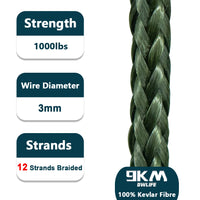 Kevlar Line 1.1–2.3mm | Braided Outdoor Cord for Camping, Hiking and Hammocks