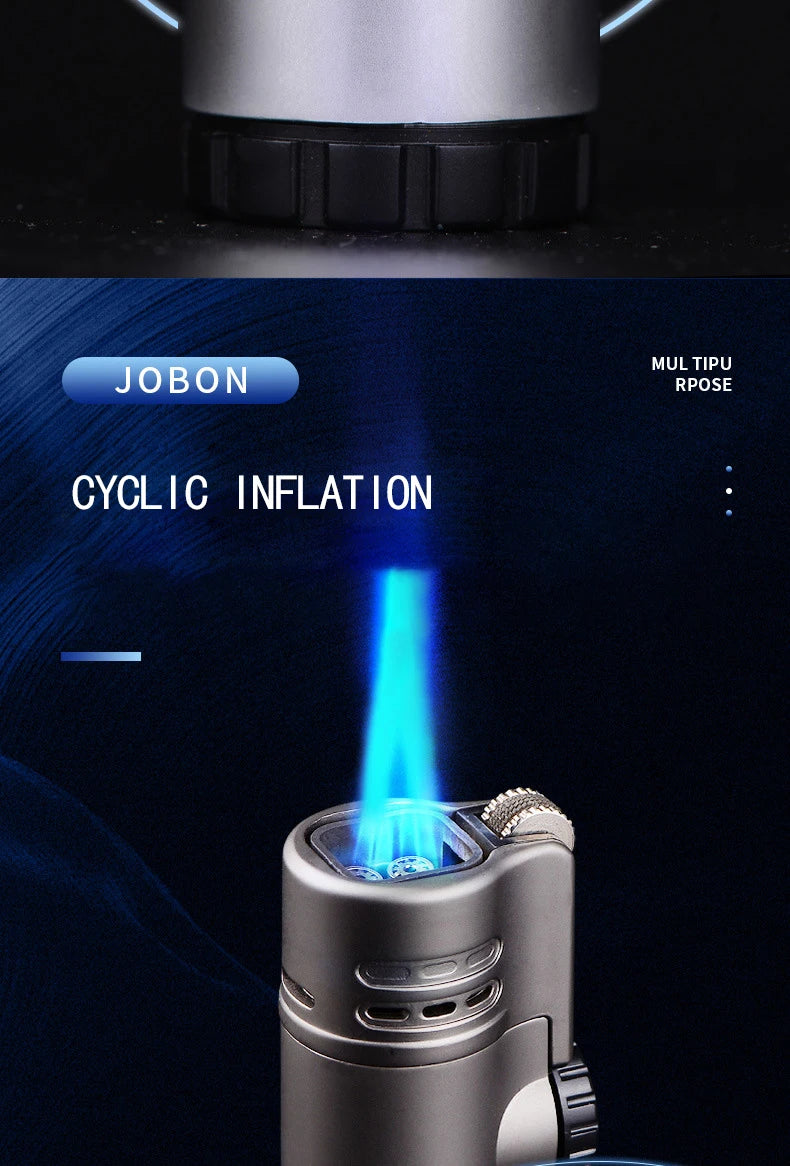 4-Flame Jet Torch Windproof Cigar Lighter | Metal Butane Lighter