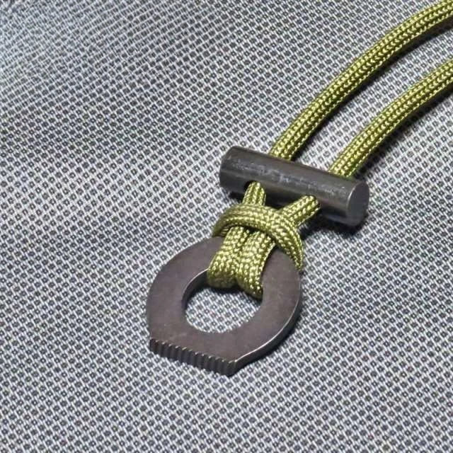 Survival Fire Starter Paracord Necklace | Flint & Steel EDC Tool