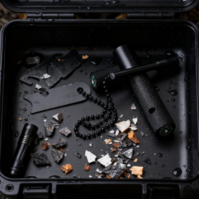 Fire Steel Magnesium Rod | Spark Steel with Chain & Compass