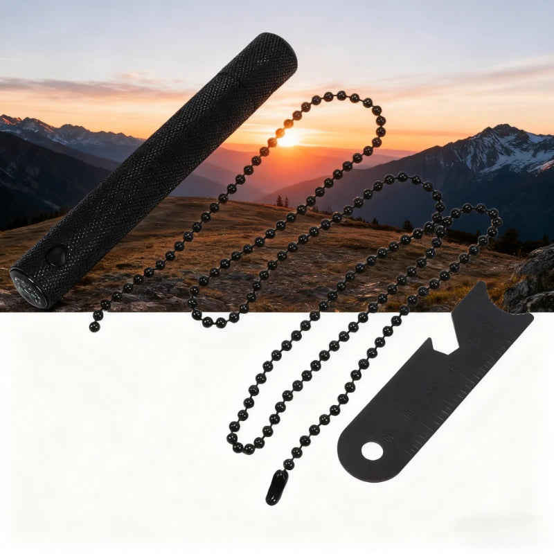 Fire Steel Magnesium Rod | Spark Steel with Chain & Compass
