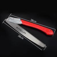 16-Inch Manganese Steel Folding Saw with 3-Sided Teeth and Safety Lock for Cutting Trimming Wood Branches Bamboo
