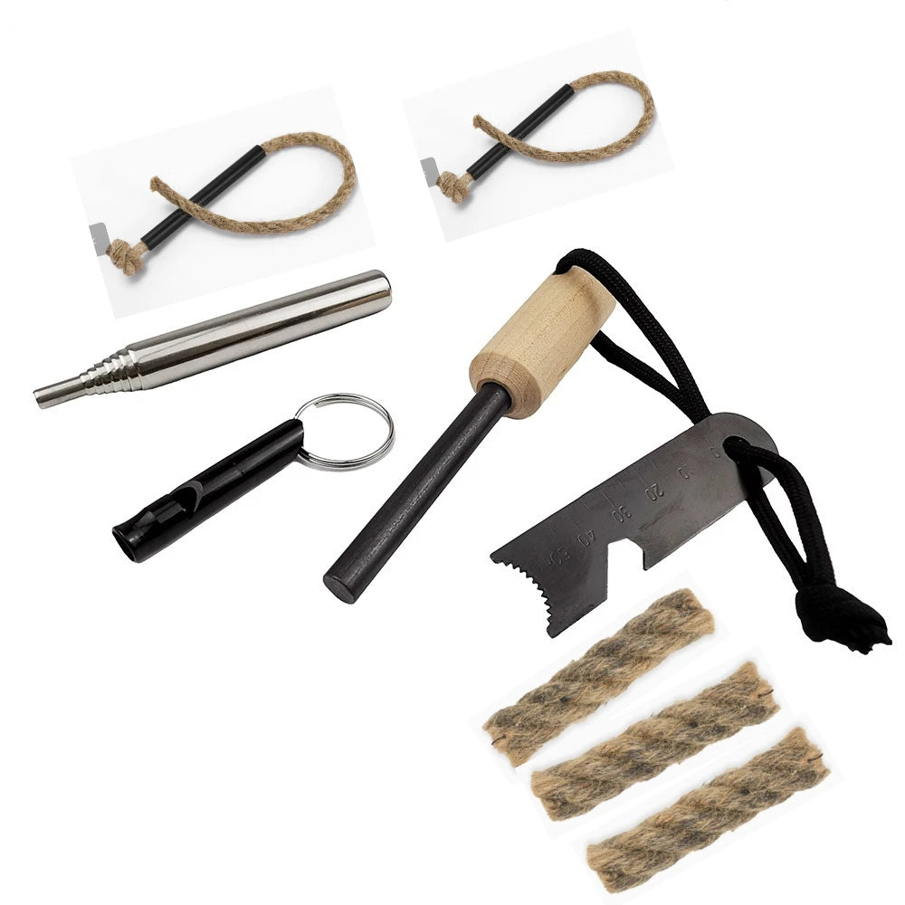 Outdoor Survival Firestarter Kit | Magnesium Ferro Rod with Multi-Tool Striker