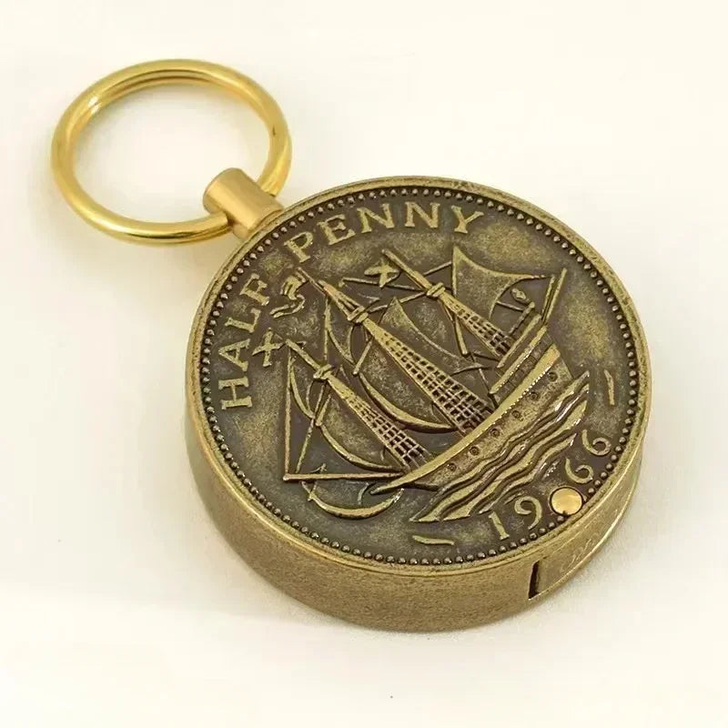Retro Coin Kerosene Torch Lighter | Mini Portable Keychain Cigarette Lighter