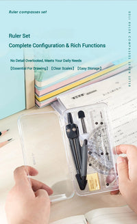 Geometry Box Math Compass Set | 8-Piece Student Supplies