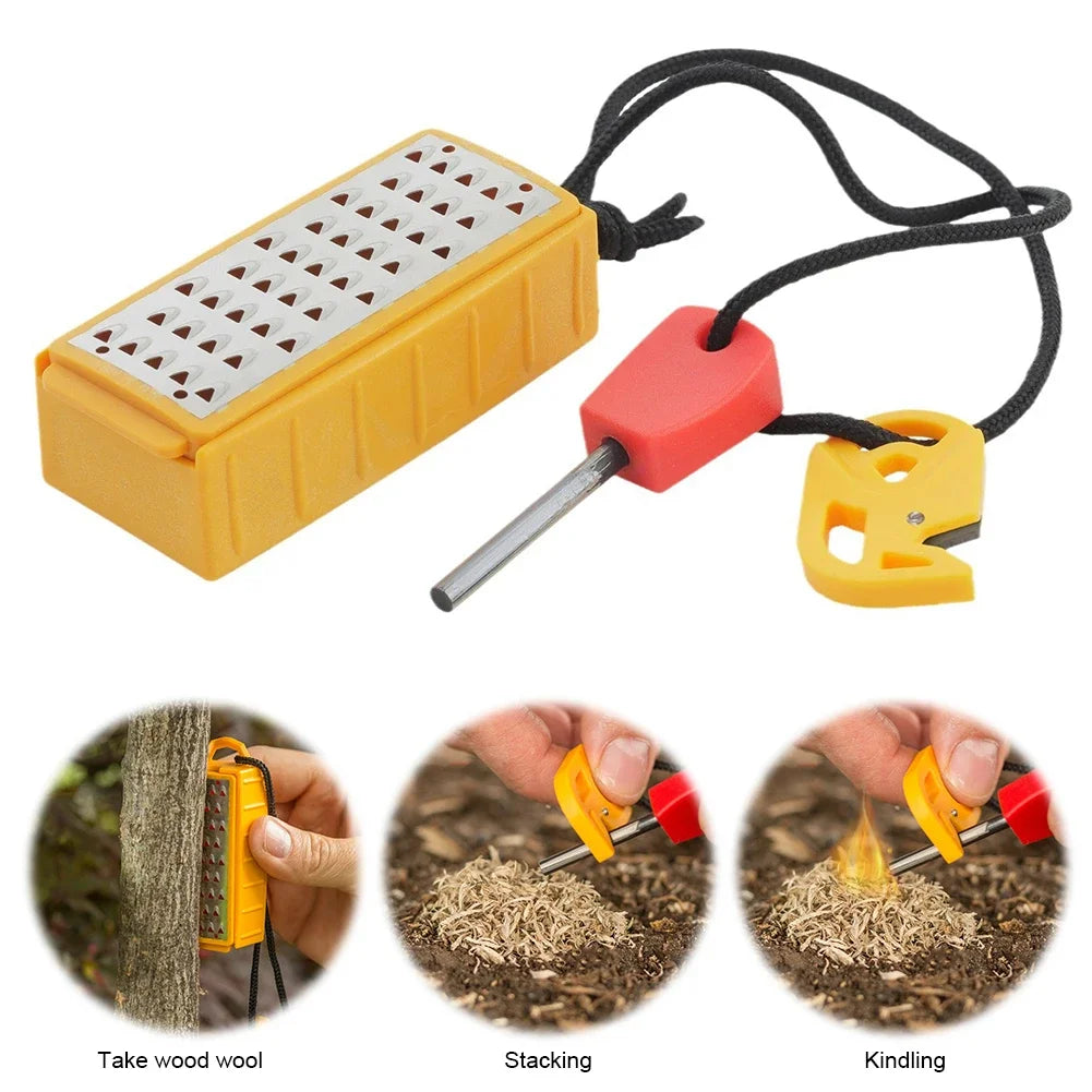 Smith's 50562 Pack Pal Tinder Maker with Fire Starter | Stainless Steel Grater | Outdoor Survival Tool