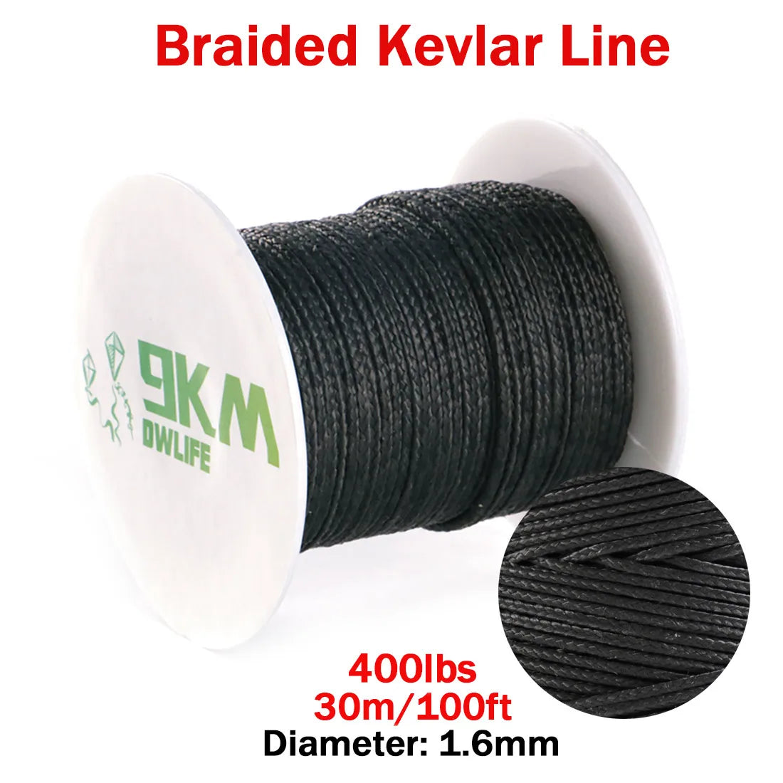 9KM Kevlar Cord |High Strength, Flame-Resistant, Braided Outdoor Line