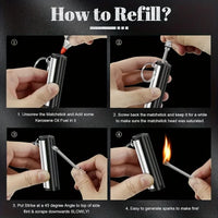 Permanent Match Flint Keychain Lighter | Waterproof Outdoor Fire Starter