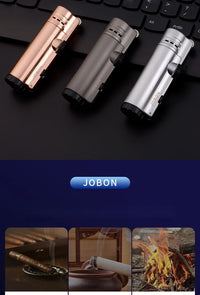 4-Flame Jet Torch Windproof Cigar Lighter | Metal Butane Lighter