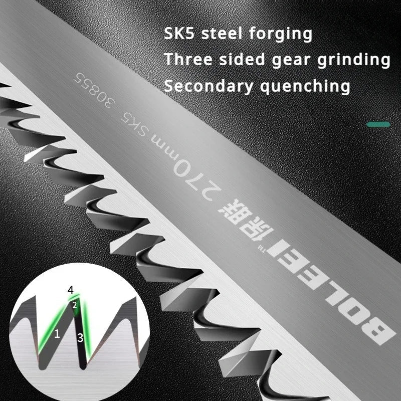 Folding Hand Saw Outdoor for Wood Branches Cutting Tree Trimming Camping Backpacking Hiking Ergonomic No-Slip Handle Hand Tools