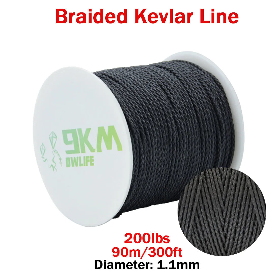 9KM DWLIFE Kevlar Cord | High-Strength Braided Rope