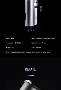 4-Flame Jet Torch Windproof Cigar Lighter | Metal Butane Lighter