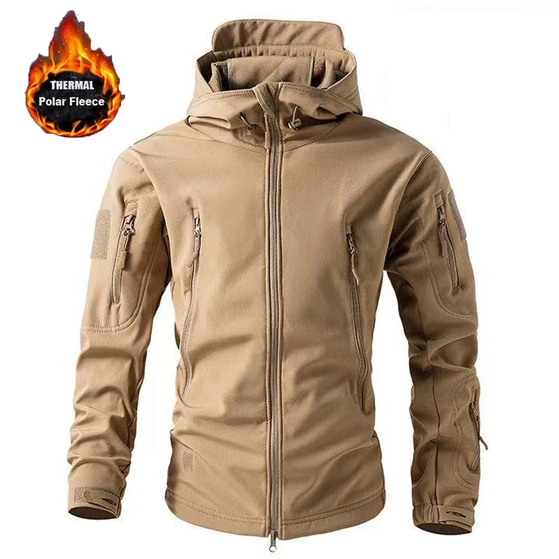 Men’s Softshell Fleece Jacket | Winter Windproof Outdoor Coat