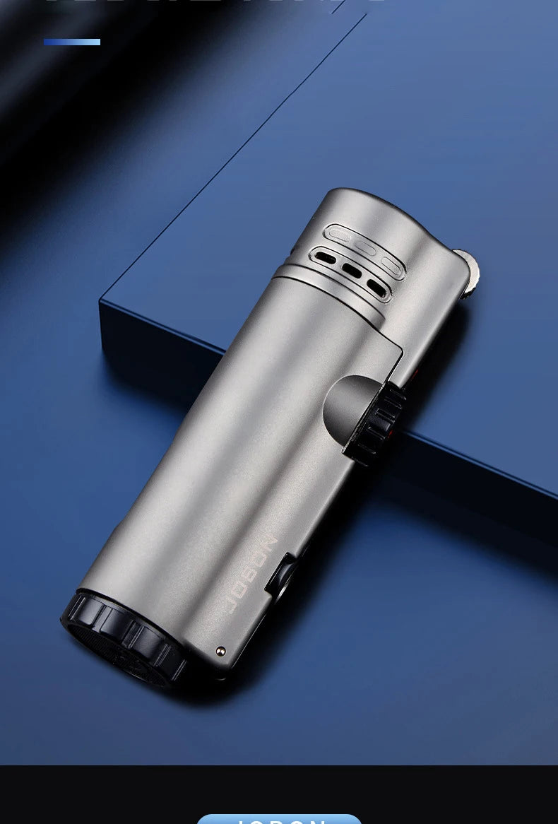 4-Flame Jet Torch Windproof Cigar Lighter | Metal Butane Lighter